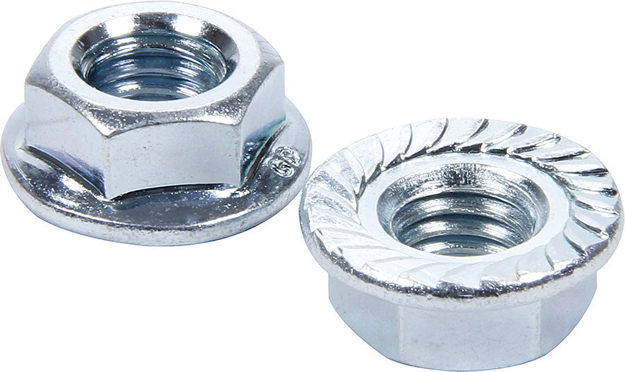 ALLSTAR PERFORMANCE ALL16043-10 Serrated Flange Locking Nuts, 7/16-14 Thread, Hex Head, Steel, Set of 10