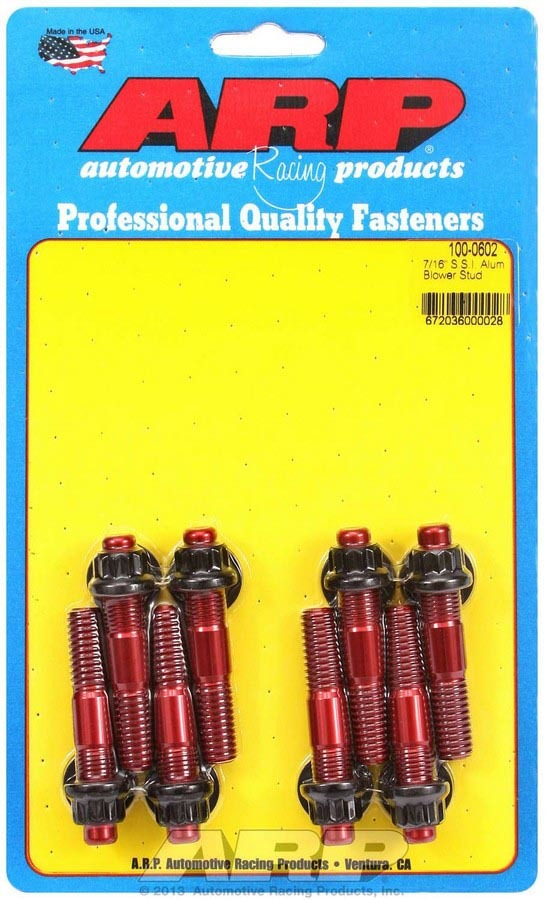 Auto Racing Products Automotive Hardware Aluminum Blower Stud Kit 7/16 x 2.500 OAL 100-0602