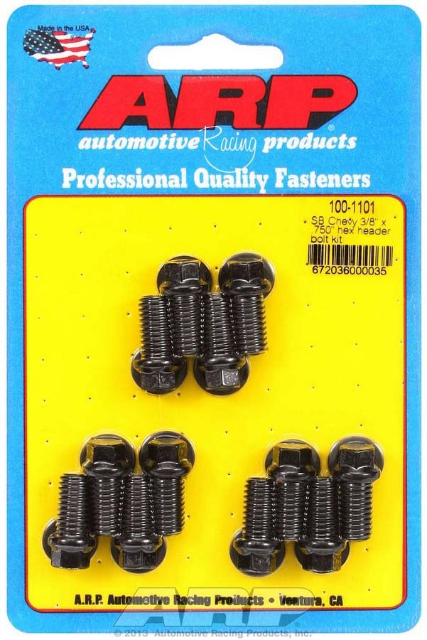 Auto Racing Products Exhaust Header Header Bolt Kit - 6pt. 3/8 x .750 UHL (12) 100-1101