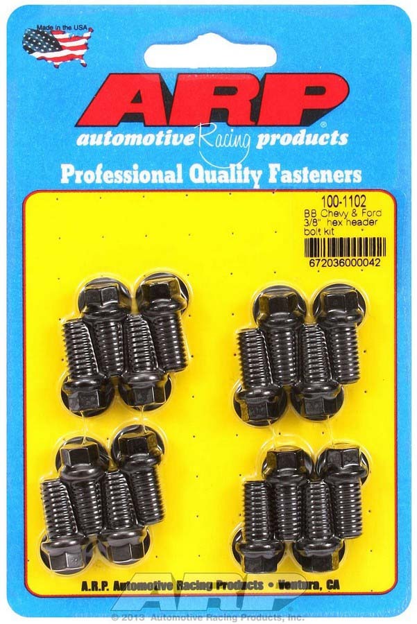 Auto Racing Products Exhaust Header Header Bolt Kit - 6pt. 3/8 x .750 UHL (16) 100-1102
