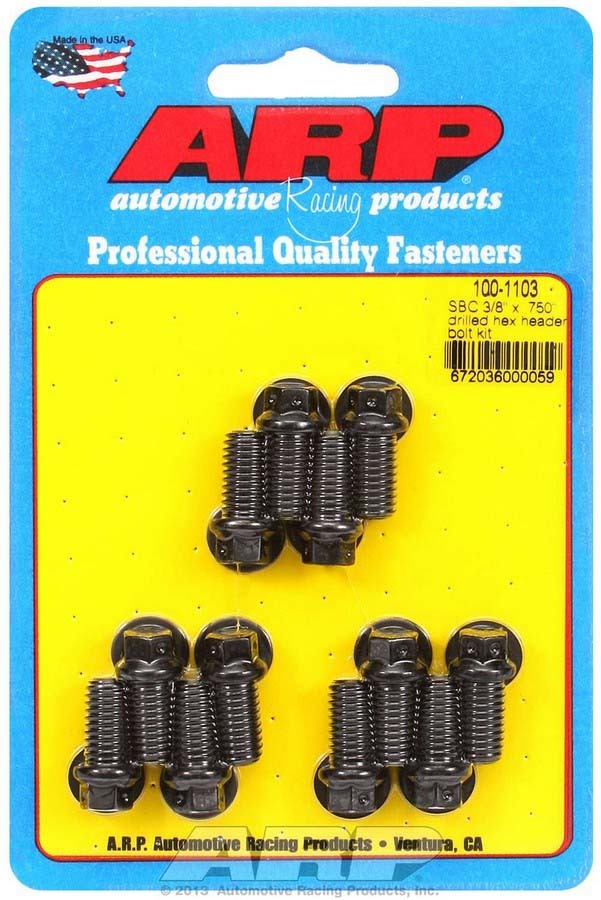 Auto Racing Products Exhaust Header Header Bolt Kit - 6pt. 3/8 x .750 UHL (12) 100-1103