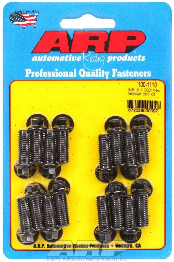 Auto Racing Products Exhaust Header Header Bolt Kit - 6pt. 3/8 x 1.00 UHL (16) 100-1110