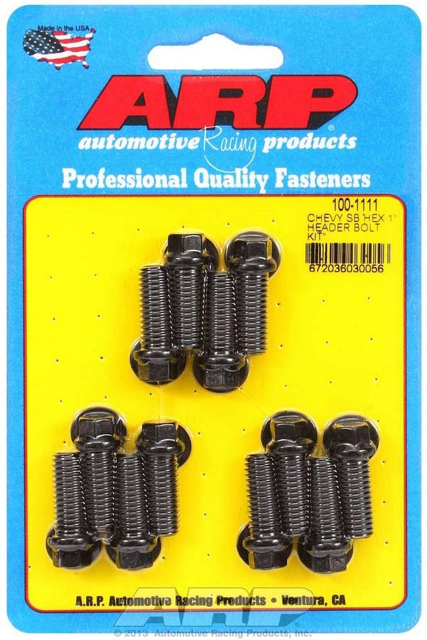 Auto Racing Products Exhaust Header Header Bolt Kit - 6pt. 3/8 x 1.00 UHL (12) 100-1111