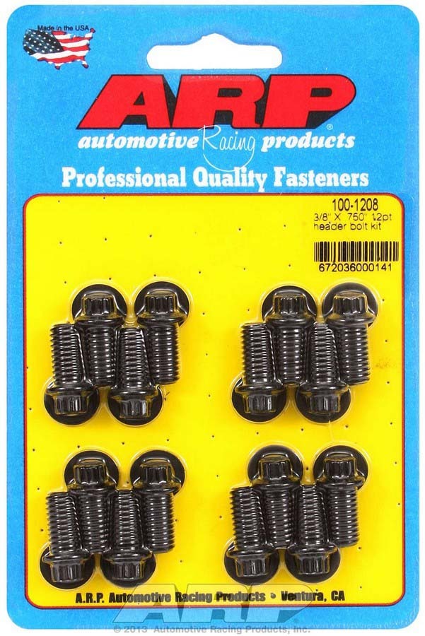 Auto Racing Products Exhaust Header Header Bolt Kit - 12pt. 3/8 x .750 UHL (16) 100-1208
