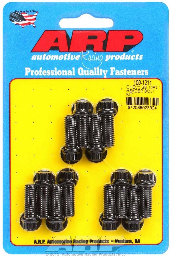 Auto Racing Products Exhaust Header Header Bolt Kit - 12pt. 3/8 x 1.00 UHL (12) 100-1211