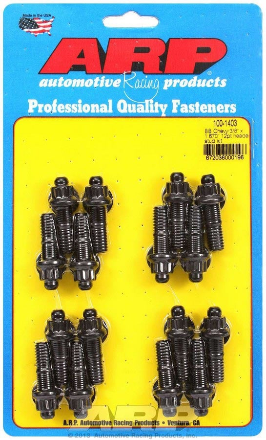 Auto Racing Products Exhaust Header Header Stud Kit - 12pt. 3/8 x 1.670 OAL (16) 100-1403
