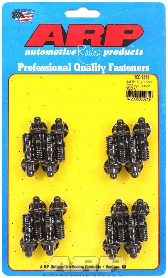 Auto Racing Products Exhaust Header Header Stud Kit - 12pt. 3/8 x 1.500 OAL (16) 100-1411