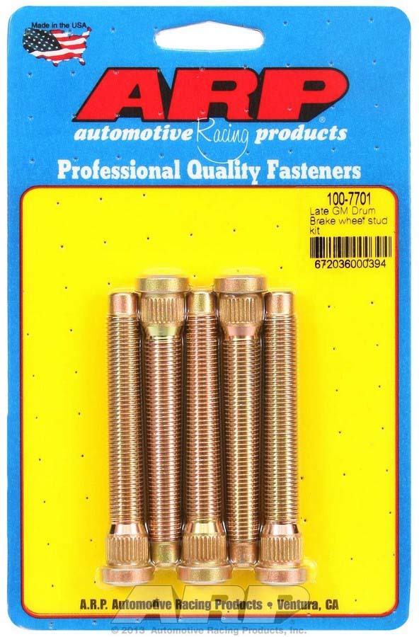 Auto Racing Products Brake Component Wheel Stud Kit - 7/16-20 3.165/.486 Knurl (5) 100-7701