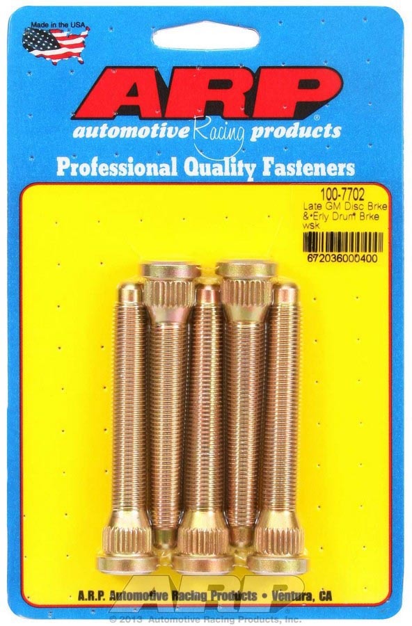 Auto Racing Products Brake Component Wheel Stud Kit - 7/16-20 3.200/.580 Knurl (5) 100-7702