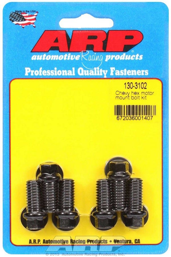 Auto Racing Products Engine Component Chevy V8 Motor Mount to Block Bolt Kit - 6pt. 130-3102