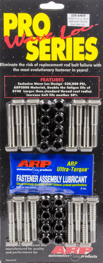 Auto Racing Products Automotive Hardware BBC 8.1L M10 Rod Bolt Kit ARP2000 Pro Wave-Loc 235-6404