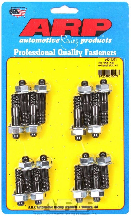 Auto Racing Products Exhaust Header Header Stud Kit - 6pt. 3/8 KB Hemi 245-1311
