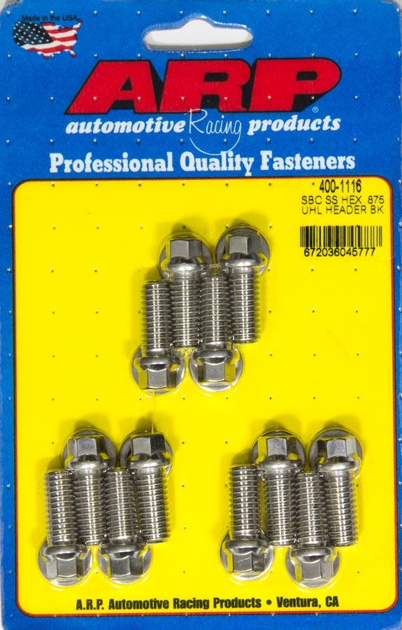 Auto Racing Products Exhaust Header Header Bolt Kit - 6pt. 3/8 x .875 UHL (12) 400-1116