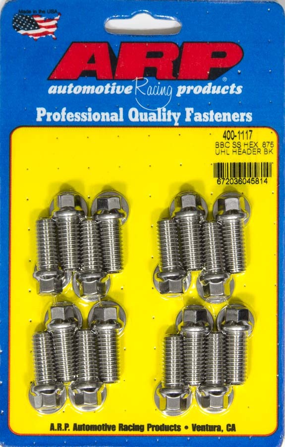 Auto Racing Products Exhaust Header Header Bolt Kit - 6pt. 3/8 x .875 UHL (16) 400-1117
