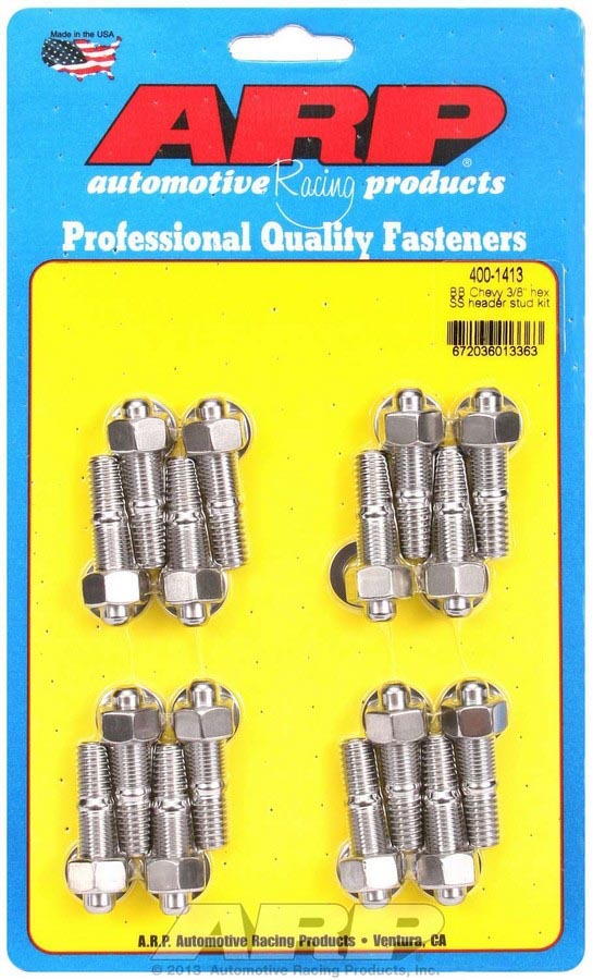 Auto Racing Products Exhaust Header S/S Header Stud Kit - 3/8in x 1.670in OAL (16) 400-1413