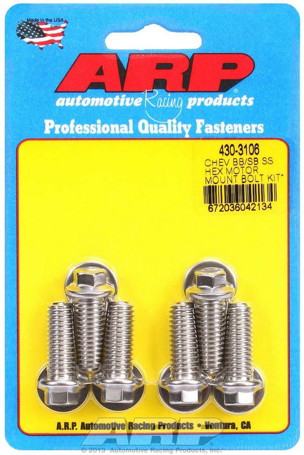 Auto Racing Products Engine Component Motor Mount Bolt Kit 6pt. Chevy 430-3106