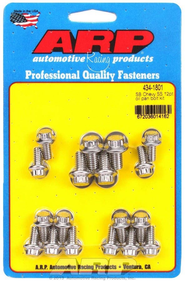 Auto Racing Products Engine Component SBC S/S Oil Pan Bolt Kit 12pt. 434-1801