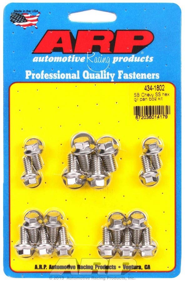 Auto Racing Products Engine Component SBC S/S Oil Pan Bolt Kit 6pt. 434-1802