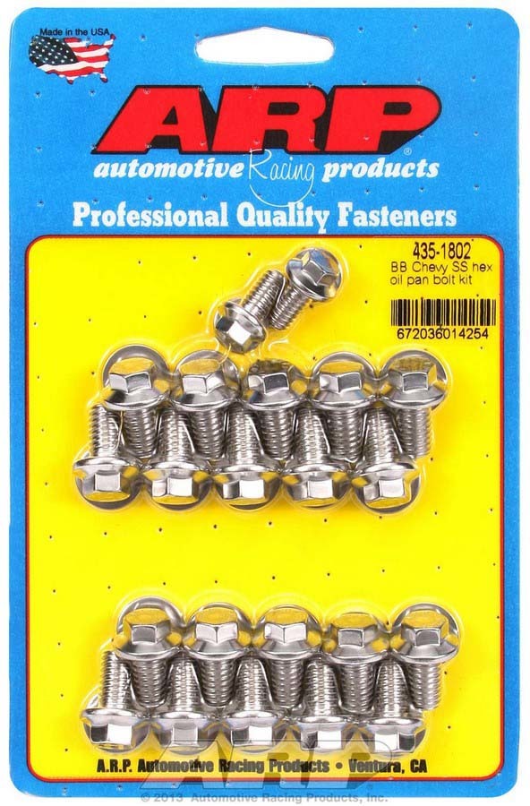 Auto Racing Products Engine Component BBC S/S Oil Pan Bolt Kit 6pt. 435-1802