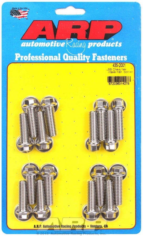 Auto Racing Products Engine Component BBC S/S Intake Bolt Kit 6pt. 435-2001