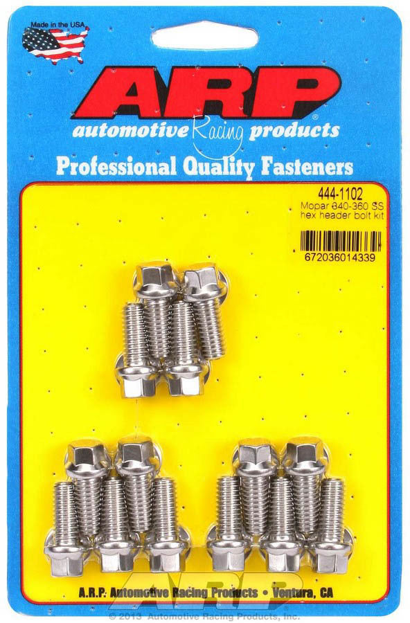 Auto Racing Products Exhaust Header S/S Header Bolt Kit - 5/16 x .750 UHL (14) 444-1102