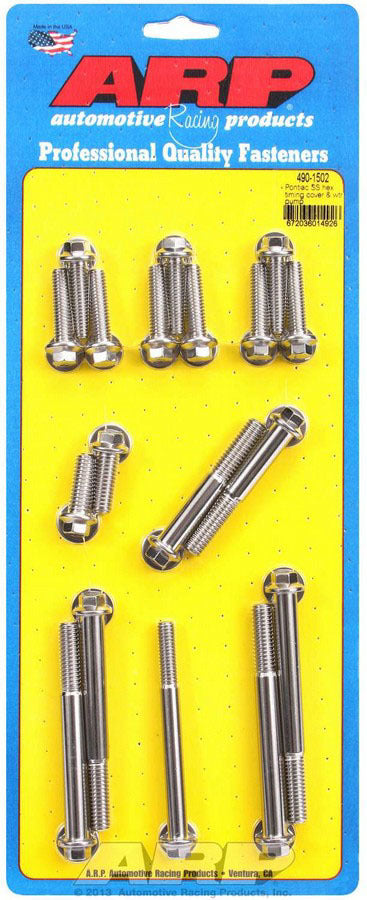 Auto Racing Products Engine Component Pontiac S/S Timing Cover Bolt Kit 6pt. 490-1502