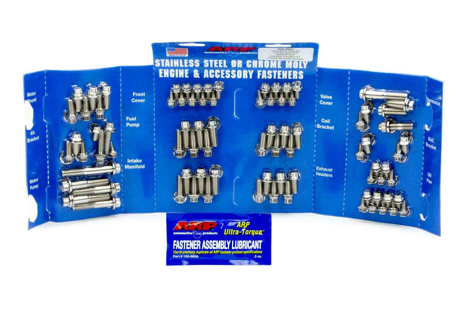 Auto Racing Products Engine Component SBC S/S Complete Engine Fastener Kit 12pt. 534-9501