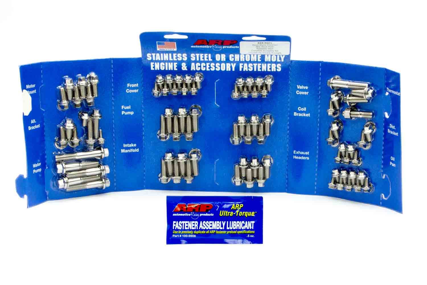 Auto Racing Products Engine Component SBC S/S Complete Engine Fastener Kit 6pt. 534-9601