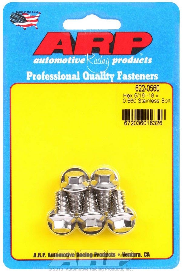 Auto Racing Products Automotive Hardware S/S Bolt Kit - 6pt. (5) 5/16-18 x .560 622-0560