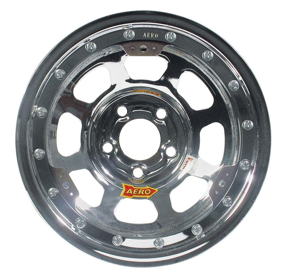 AERO RACE WHEELS 53-284740 53-Series 15 x 8-Inch Chrome Beadlock Steel Wheel