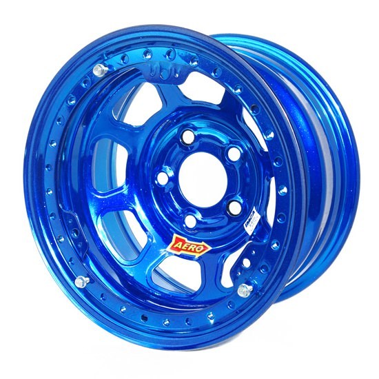 AERO RACE WHEELS 53-985030BLU 53-Series 15 x 8-Inch Blue Chrome Beadlock Steel Wheel