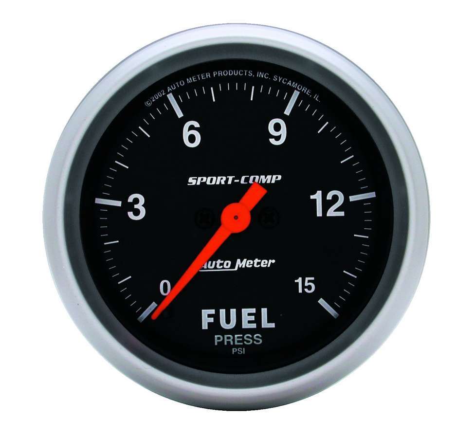 AutoMeter Fuel Pressure Gauge Sport Comp 2-5/8in Fuel 0-15 PSI Elec. 3561