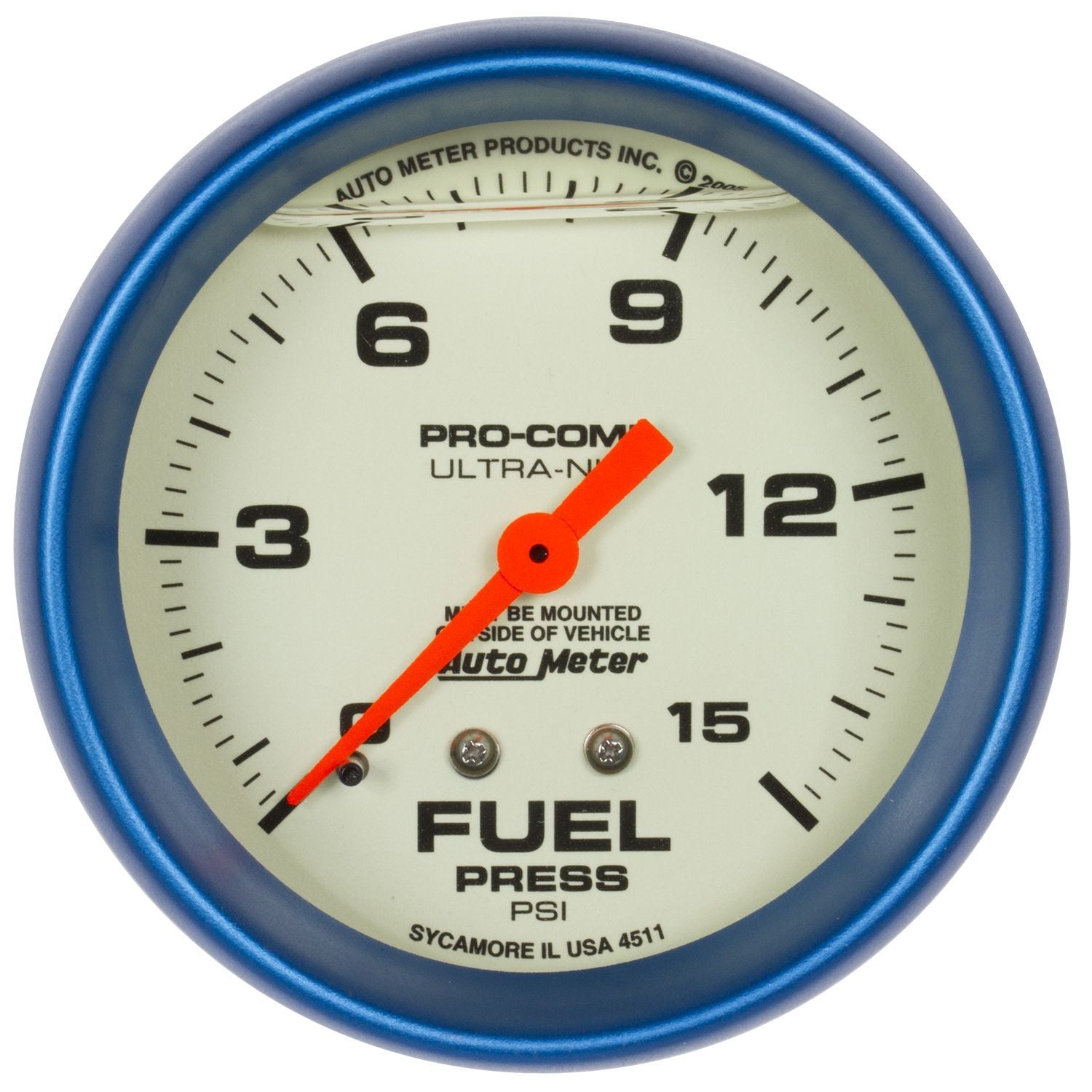 AutoMeter Fuel Pressure Gauge 2-5/8 Ultra-Nite F/P Gauge 0-15psi 4211