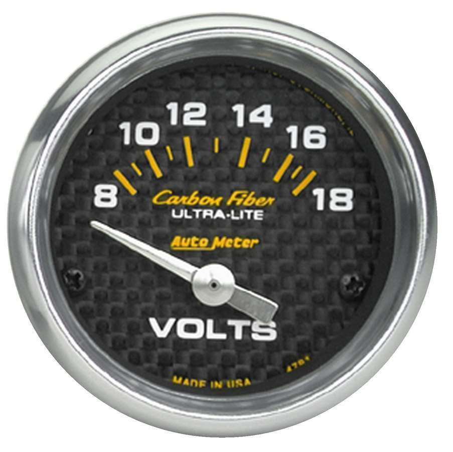 AutoMeter Voltmeter Gauge C/F 2-1/16in Voltmeter 8-18 Volts 4791