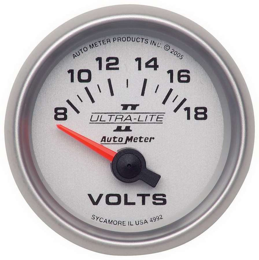 AutoMeter Voltmeter Gauge 2-1/16in U/L II Voltmeter 8-18 Short Swp 4992