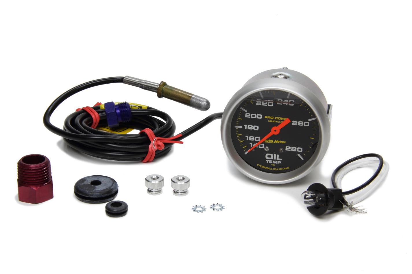 AutoMeter 140-280 Oil Temp Gauge with 6ft Capillary Tube 5441