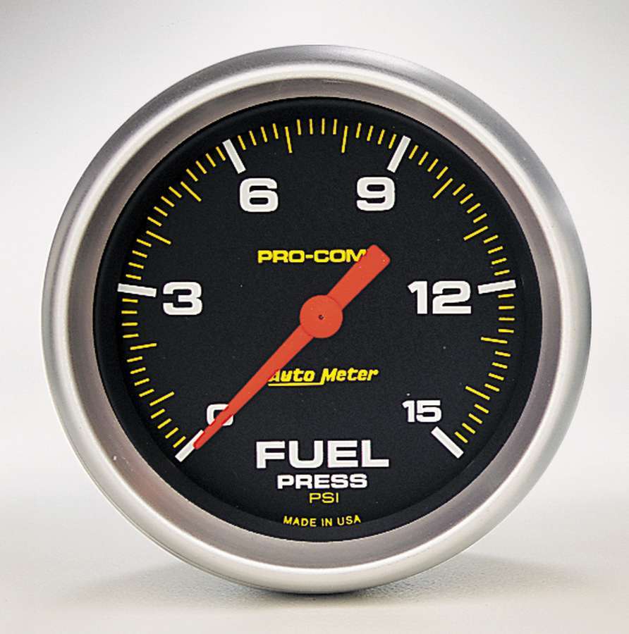 AutoMeter Fuel Pressure Gauge Pro Comp 2 5/8in Fuel 0-15 PSI Elec. 5461