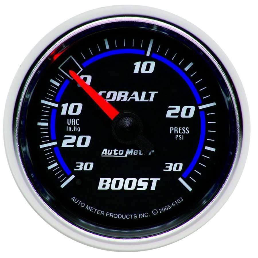 AutoMeter Boost Gauge 2-1/16in C/S Boost/Vac Gauge 30in Hg/30psi 6103