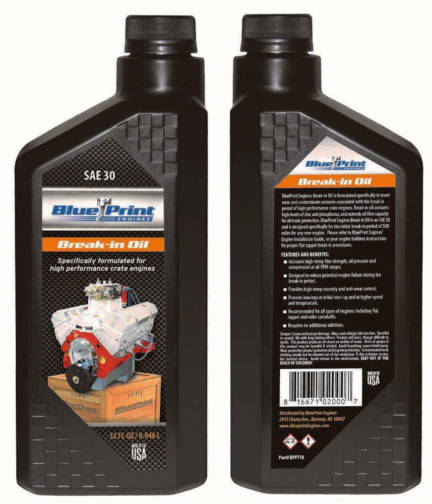 BluePrint Engines Motor Oil Crate Eng Break In Oil SAE30 Quart BPP710