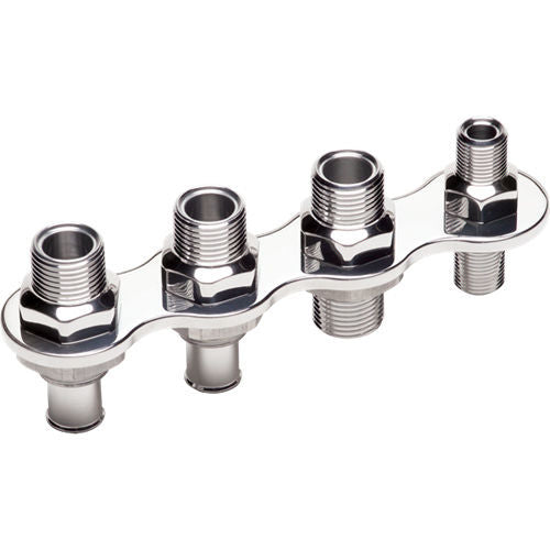 Billet Specialties A/C & Heat Bulkhead Inline Push On 4 Port 66935
