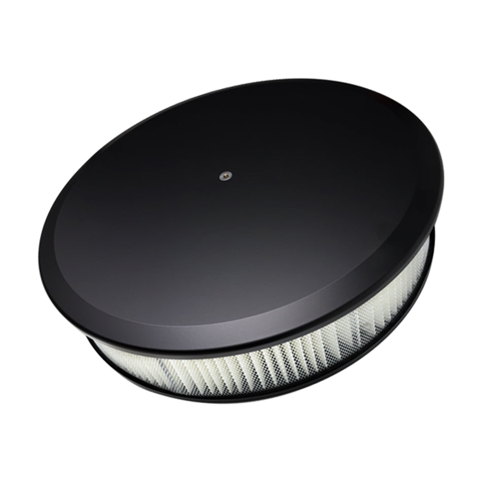Billet Specialties Air Cleaner 14 in Round Plain Black BLK15829
