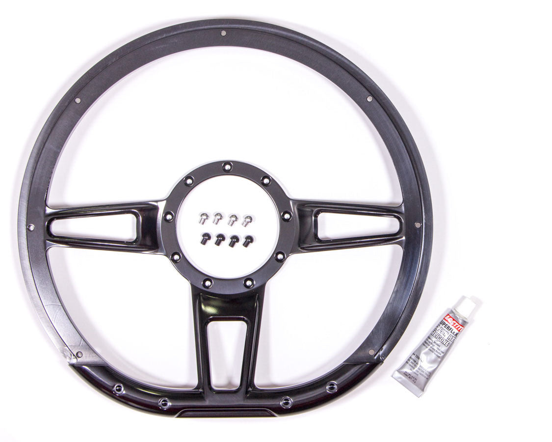 Billet Specialties Steering Wheel Formula D-Shaped 14 in Black BLK29409