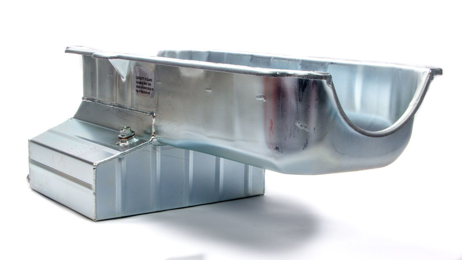 Champ Pans CP55LTRB Engine Oil Pan, Rear Sump, 8 qt, 8 in Deep, Steel, Zinc Plated