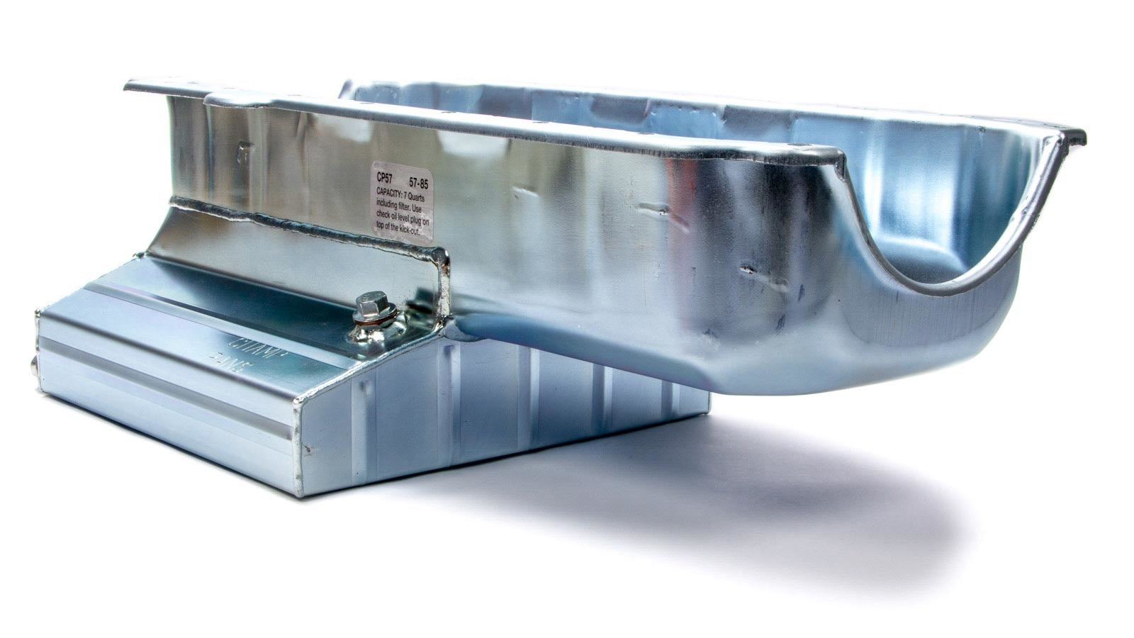 Champ Pans CP57 Engine Oil Pan, Rear Sump, 7 qt, 7 in Deep, Kick Out, Steel