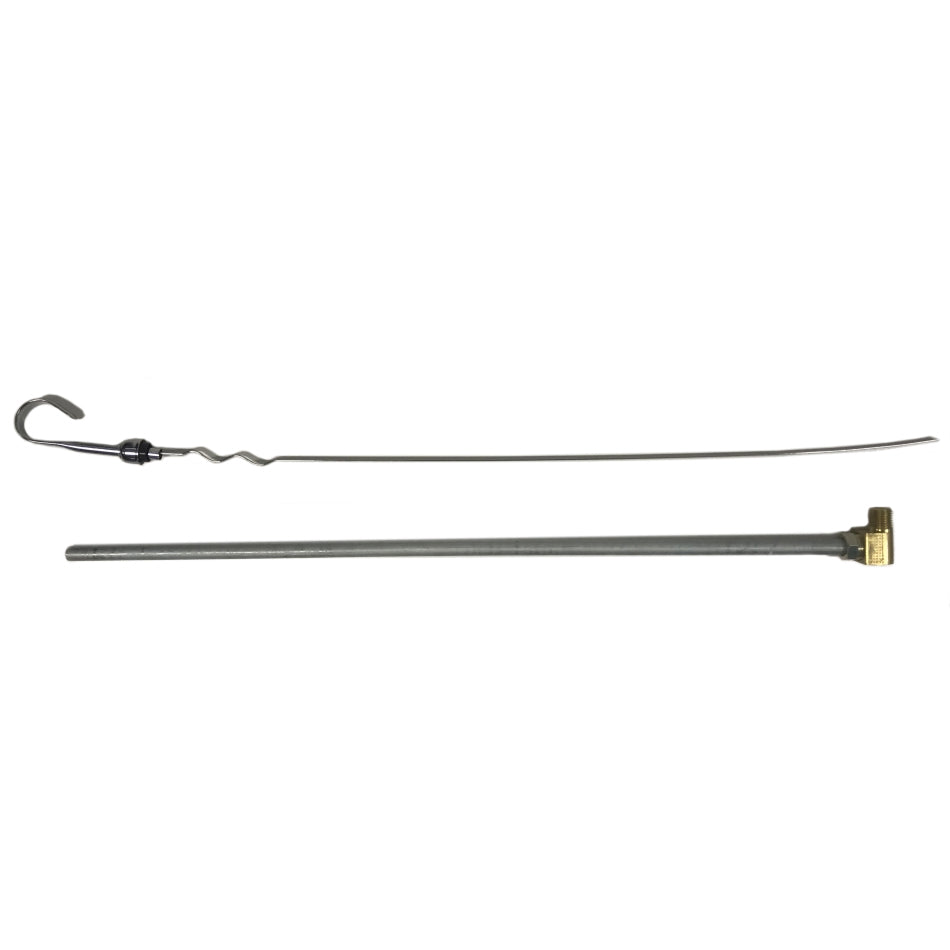 Champ Pans JR133 Engine Oil Dipstick, Solid Tube, Pan Mount, Steel, Chrome, Champ Oil Pans