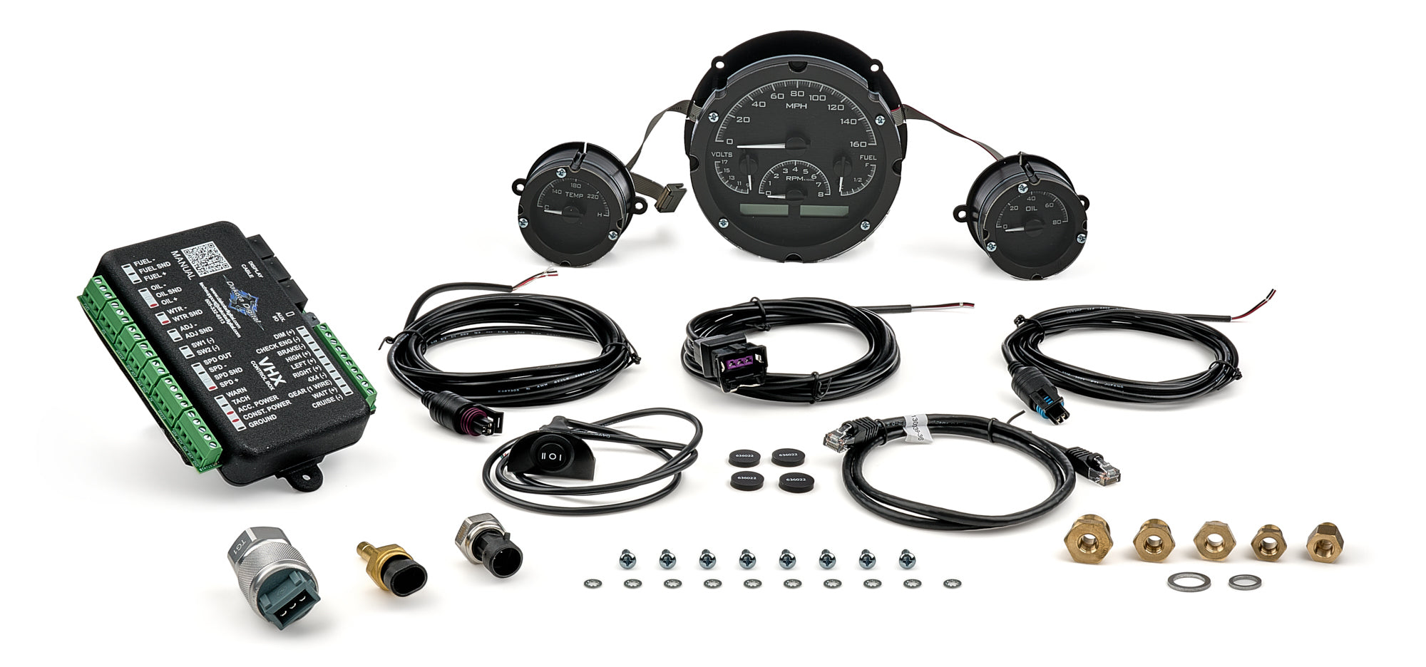 Dakota Digital VHX-57C-K-W VHX Instrument System for 1957 Chevy Fullsize Car