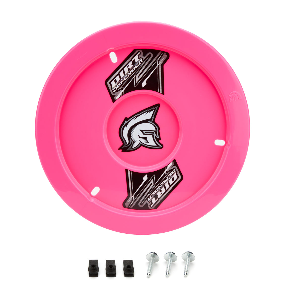 Dirt Defender Racing Products Mud Cover - Gen Ii - Bolt-On - Hardware Included - Cover Only - Plastic - Fluorescent Pink - 15 in Wheels - Each - 10070-2