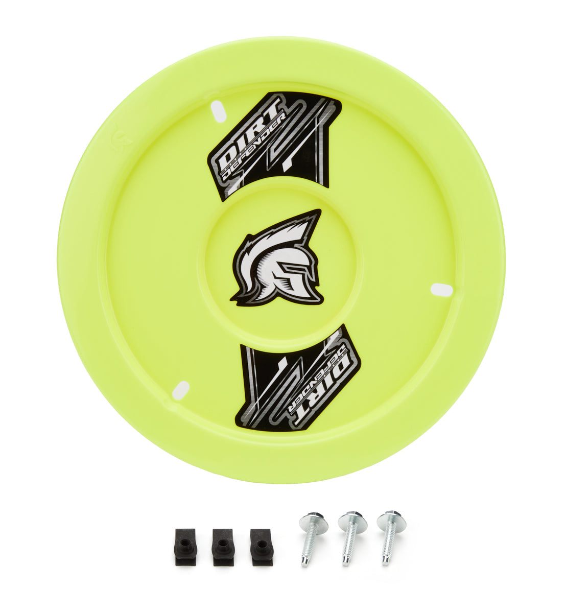 Dirt Defender Racing Products Mud Cover - Gen Ii - Bolt-On - Hardware Included - Cover Only - Plastic - Fluorescent Yellow - 15 in Wheels - Each - 10080-2