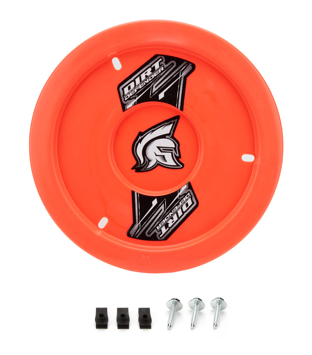 Dirt Defender Racing Products Mud Cover - Gen Ii - Bolt-On - Hardware Included - Cover Only - Plastic - Neon Red - 15 in Whee