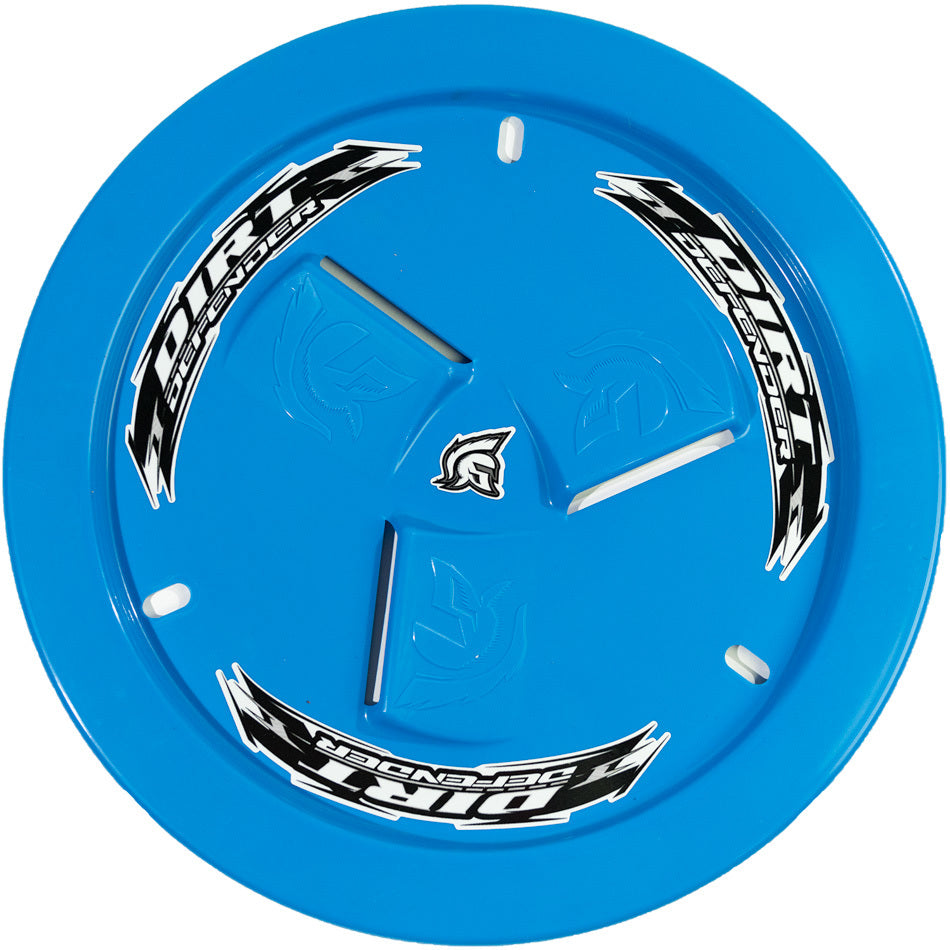 Dirt Defender Racing Products Mud Cover - Bolt-On - Hardware Included - Vented - Cover Only - Plastic - Light Blue - 15 in Wheels - Each - 10180